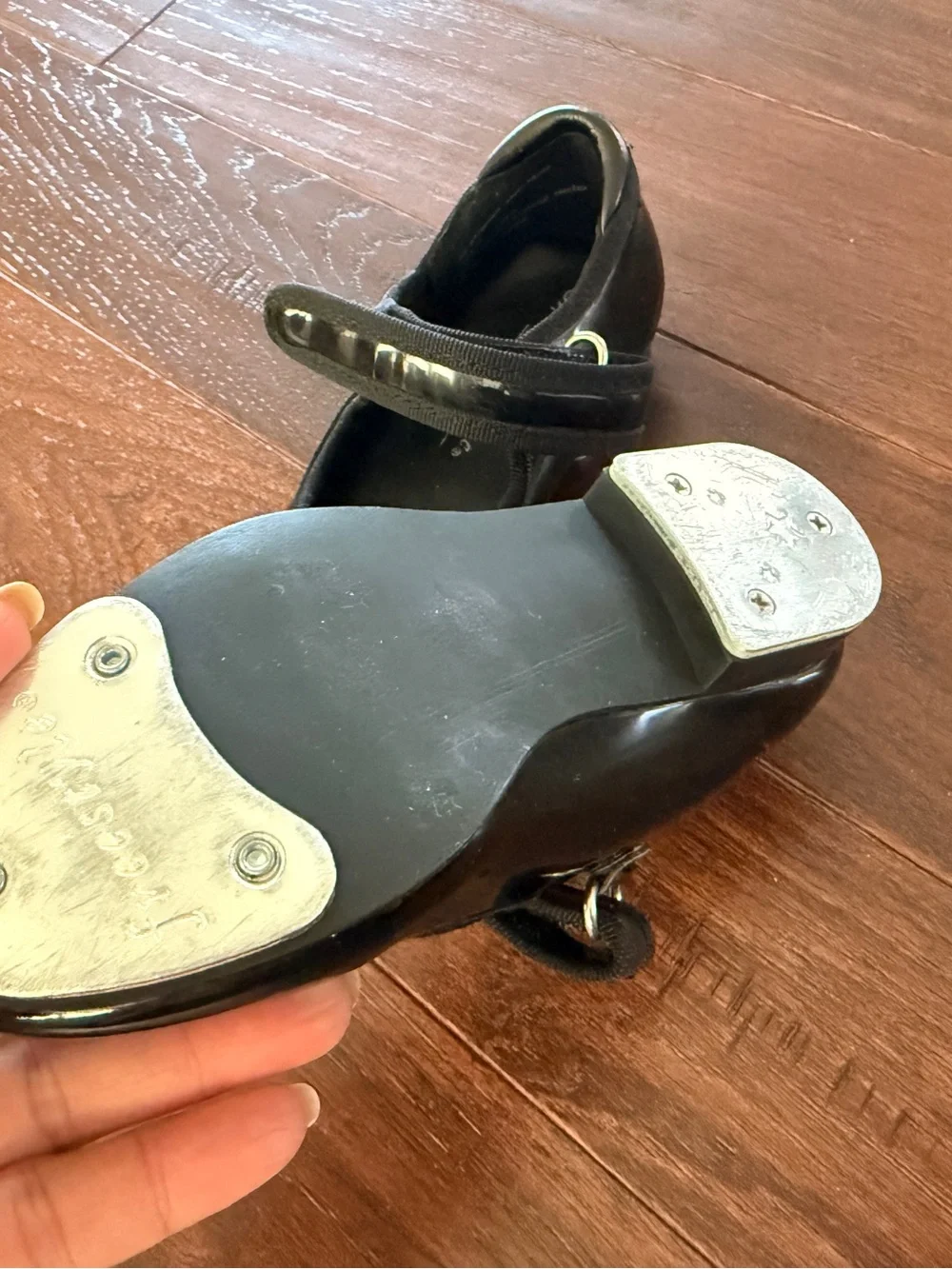 Kids Black Patent Leather Mary Jane Tap Dance Shoes | Size 9
